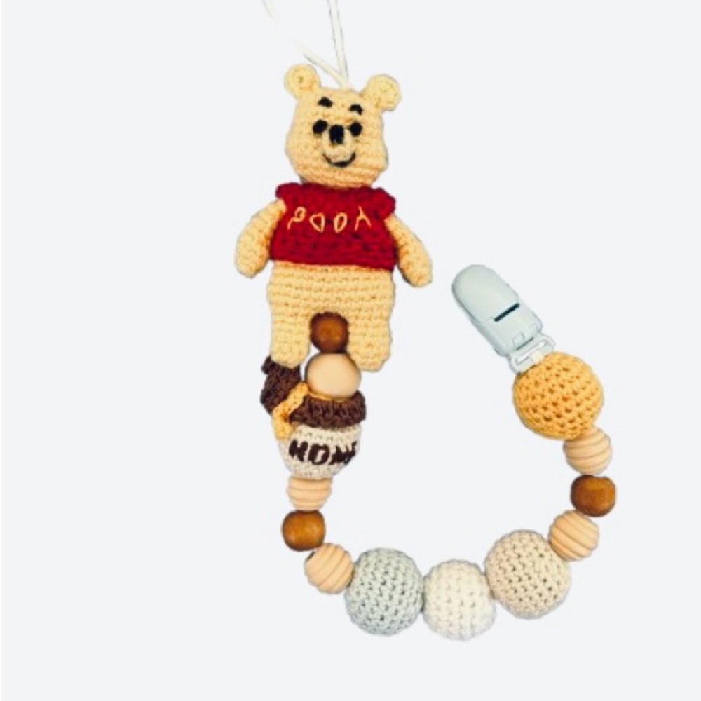 Winnie the Pooh Bear Pacifier Clip Holder